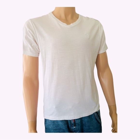 Lion Crest by English Laundry top/shirt Men L white V-neck short sleeves logo - Picture 2 of 12